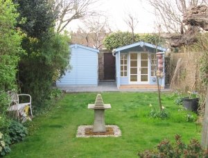 Morston Summerhouse and Superior Shed painted in Sundrenched Blue