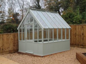 Greenhouse with Two Slatted Benches