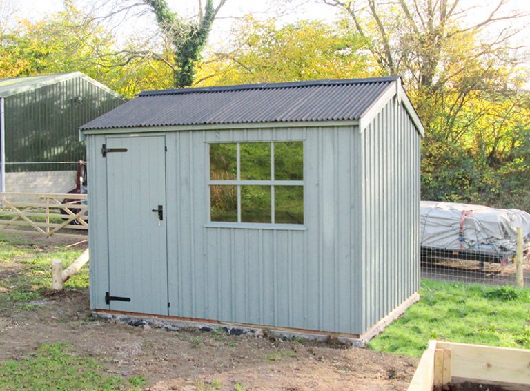 2.4 x 3.0m National Trust Felbrigg in Terrace Green with a black Corrugated Roof