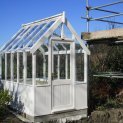 Small Timber Greenhouse Painted in Cream