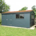 16 x 14ft Superior Shed in Farrow & Ball Down Pipe