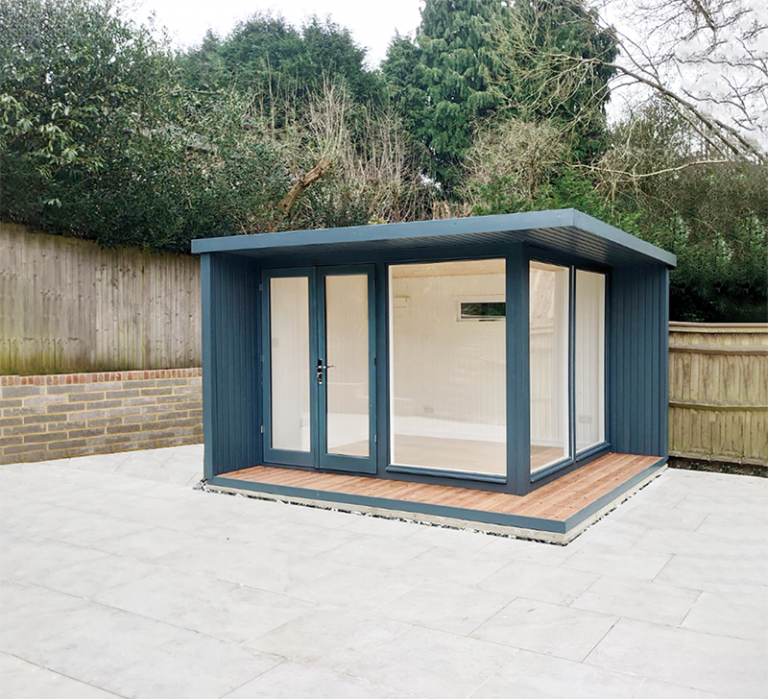 3.0 x 3.6m Holt Studio in Exterior Slate Paint with Pent Roof Design