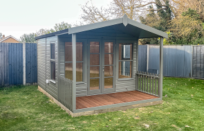 3.0 x 4.2m Morston Summerhouse painted in Ash with Apex Roof