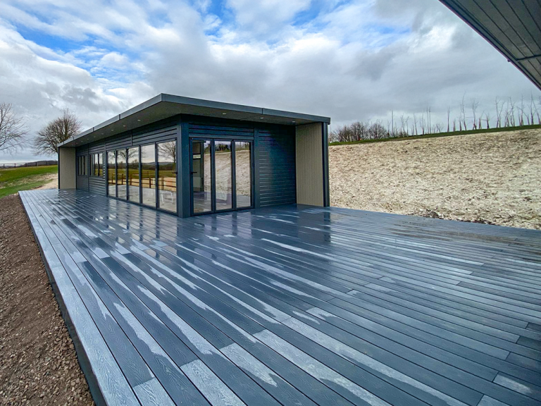 7.2 x 15.6m Holt Studio painted in Anthracite