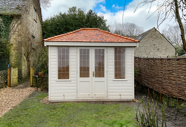 2.4 x 3.0m Cley Summerhouse painted in Twine