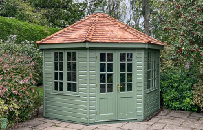 3.6 x 3.6m Classic Summerhouse painted in Moss