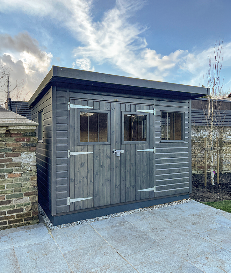 2.4 x 3.0m Superior Shed painted in Grey
