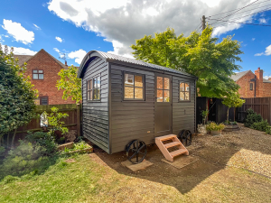 2.4 x 3.6m Shepherds Hut painted in Black