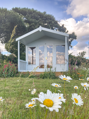 3.0 x 3.6m Morston Summerhouse painted in Sundrenched with Apex Roof