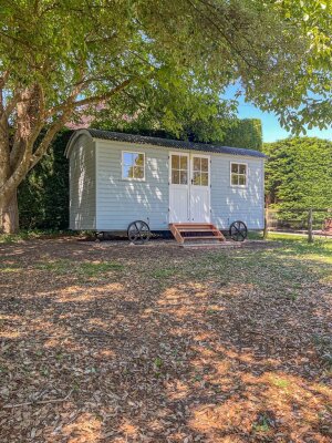 2.4 x 5.4m Shepherds Hut painted in Verdigris