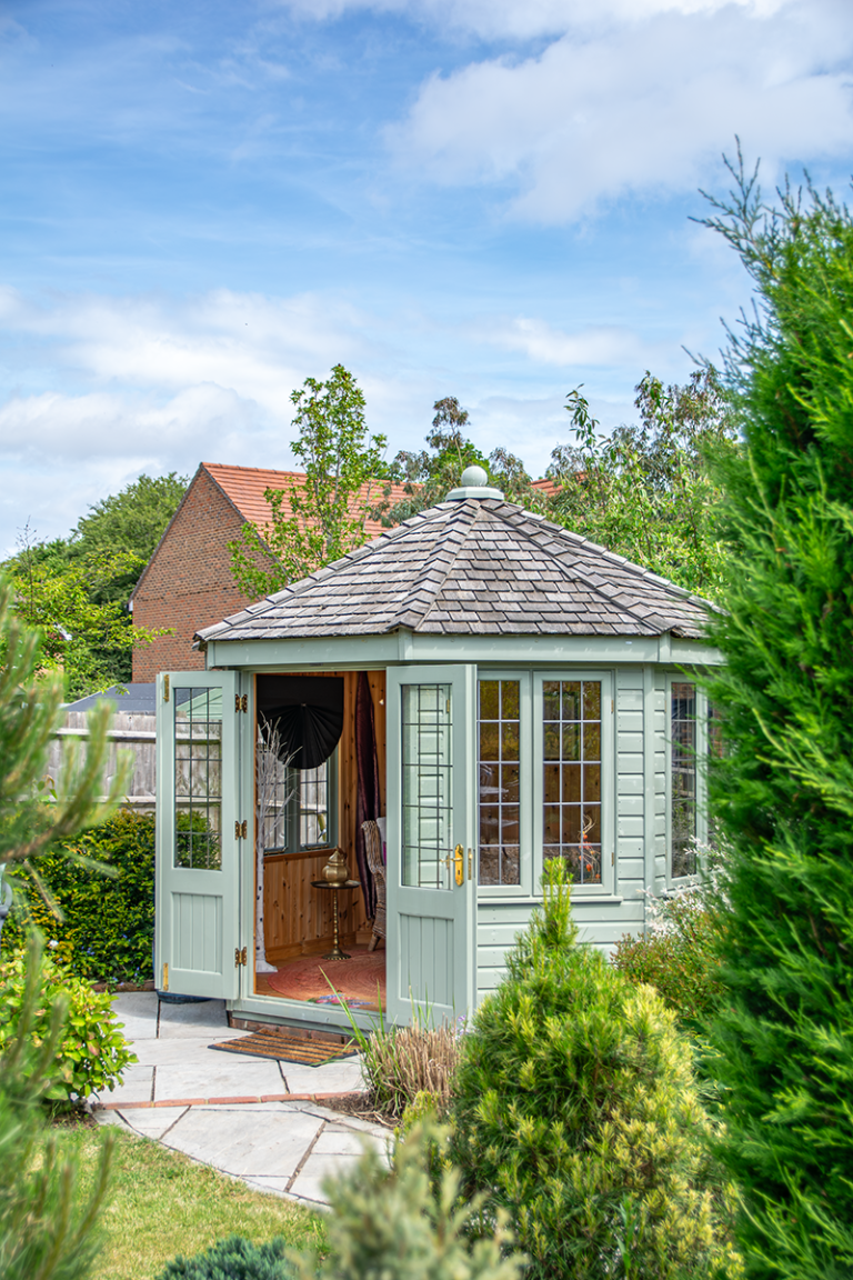 3.0 x 3.0m Wiveton Summerhouse painted in Lizard