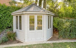 3.6 x 3.6m Wiveton Summerhouse painted in Manor House Gray