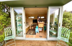 2.4 x 3.0m Salthouse Studio painted in Verdigris